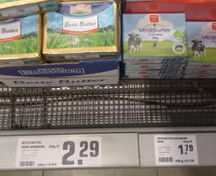 Food prices in a supermarket in Berlin, Butter